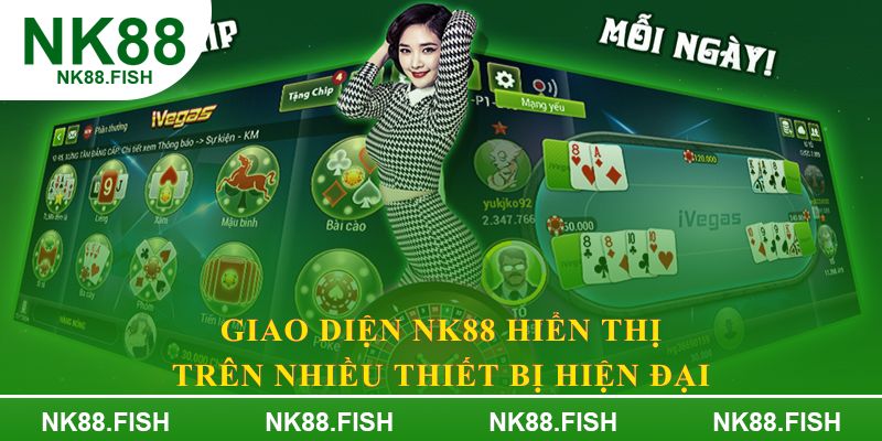Giao diện NK88 hiển thị trên nhiều thiết bị hiện đại