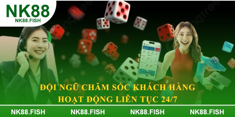 Đội ngũ chăm sóc khách hàng hoạt động liên tục 24/7